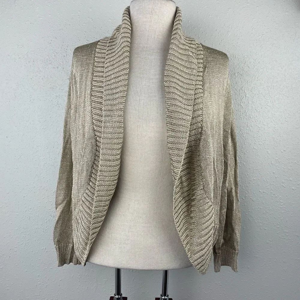 NWT Kenneth Cole Womens Gold Cardigan Sweater Size L